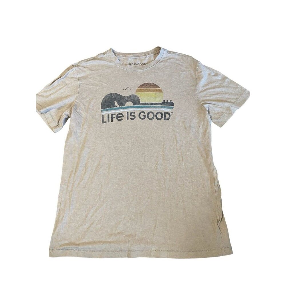 Life is good dog and guitar t shirt